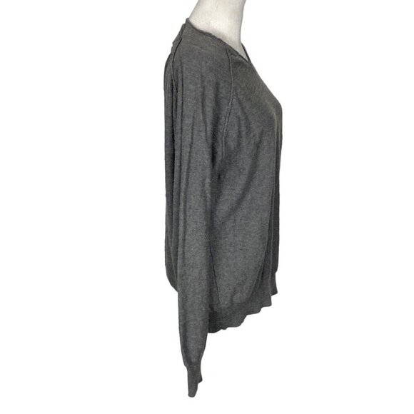 LUCKY BRAND Women Pullover Sweater Size L Gray V Neck Long Sleeve Casual 74-2 - Picture 3 of 12